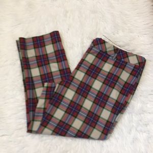 Lands’ End Tartan Plaid Slim Leg Trousers 18